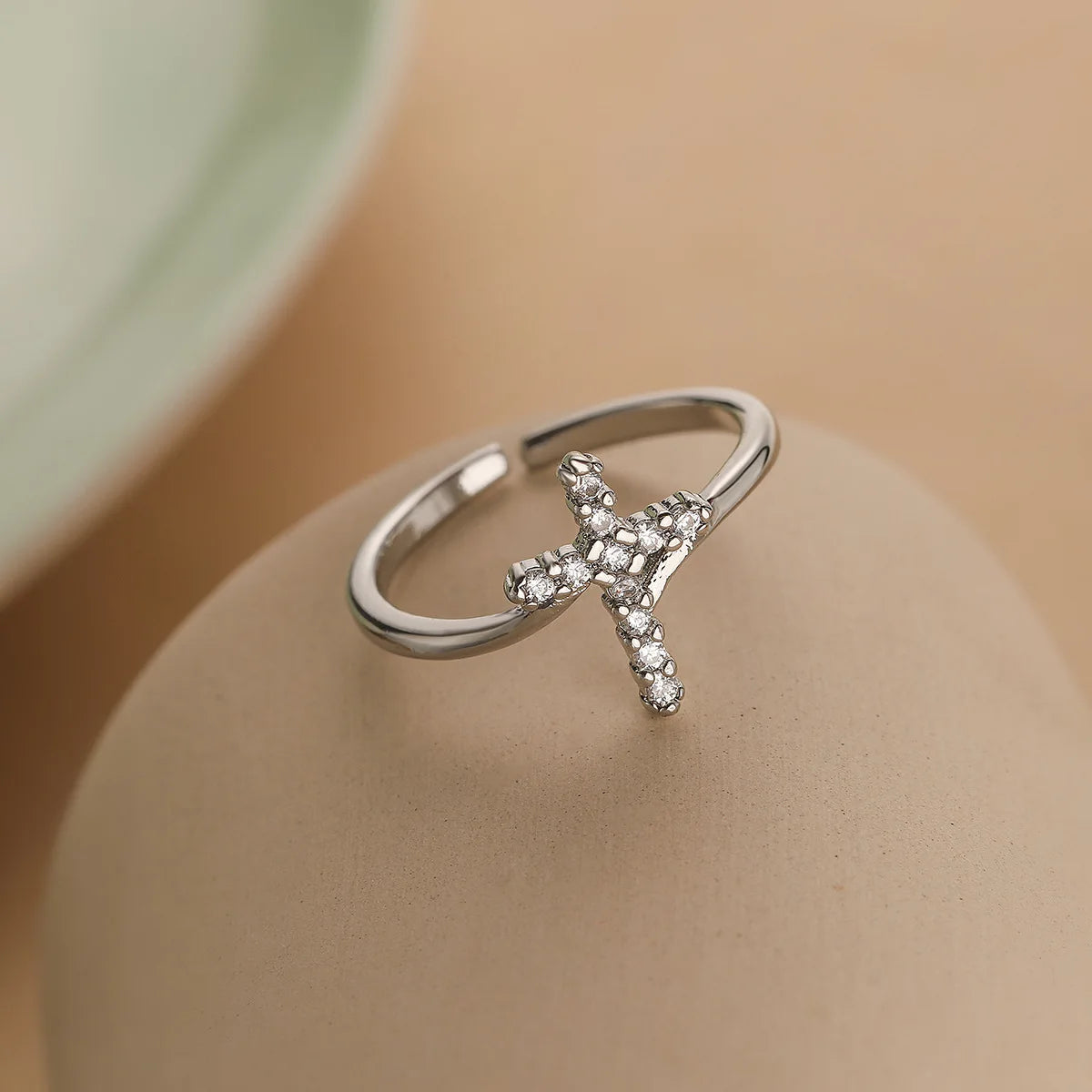 Bijoux Chrétien - Bague Plaquée Or 18K Brillante CZ Zircon, pour Femmes